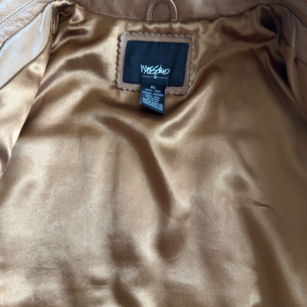 Mossimo Leather Jacket Light Beige - Picture 9 of 11